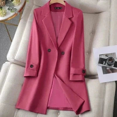 Lunaria Women Coat Magenta Red / S Madalyn Elegant Double-Breasted Blazer Coat