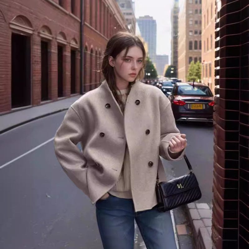Lunaria Women Coat Philippa Minimalist Collarless Short Coat