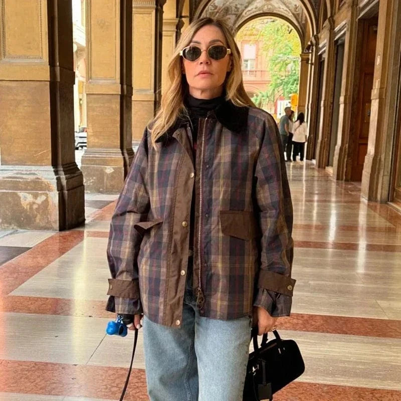 Lunaria Women Coat Plaid / L McCarthy Coat With Patch Pocket Detail