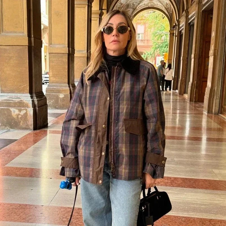 Lunaria Women Coat Plaid / L McCarthy Coat With Patch Pocket Detail