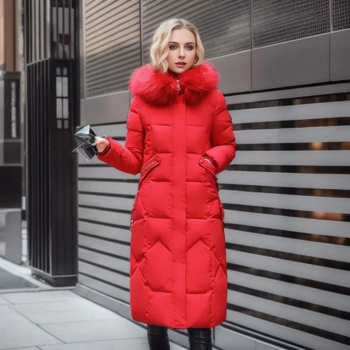 Lunaria Women Coat Red / M Christina Long Puffer Coat For Women