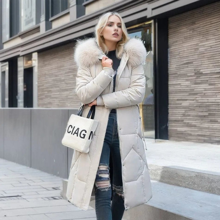 Lunaria Women Coat White / M Christina Long Puffer Coat For Women