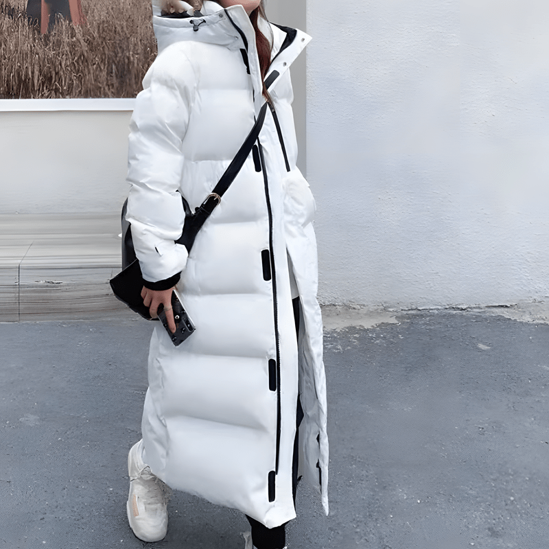Lunaria Women Coat White / S Tierney Long Puffer Coat With Insulated Design