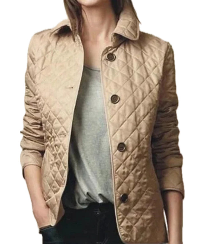 Lunaria Women Jacket Beige / M Cynthia Quilted Button Jacket