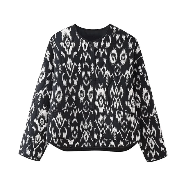 Lunaria Women Jacket black / XS Meredith Printed Quilted Jacket For Women