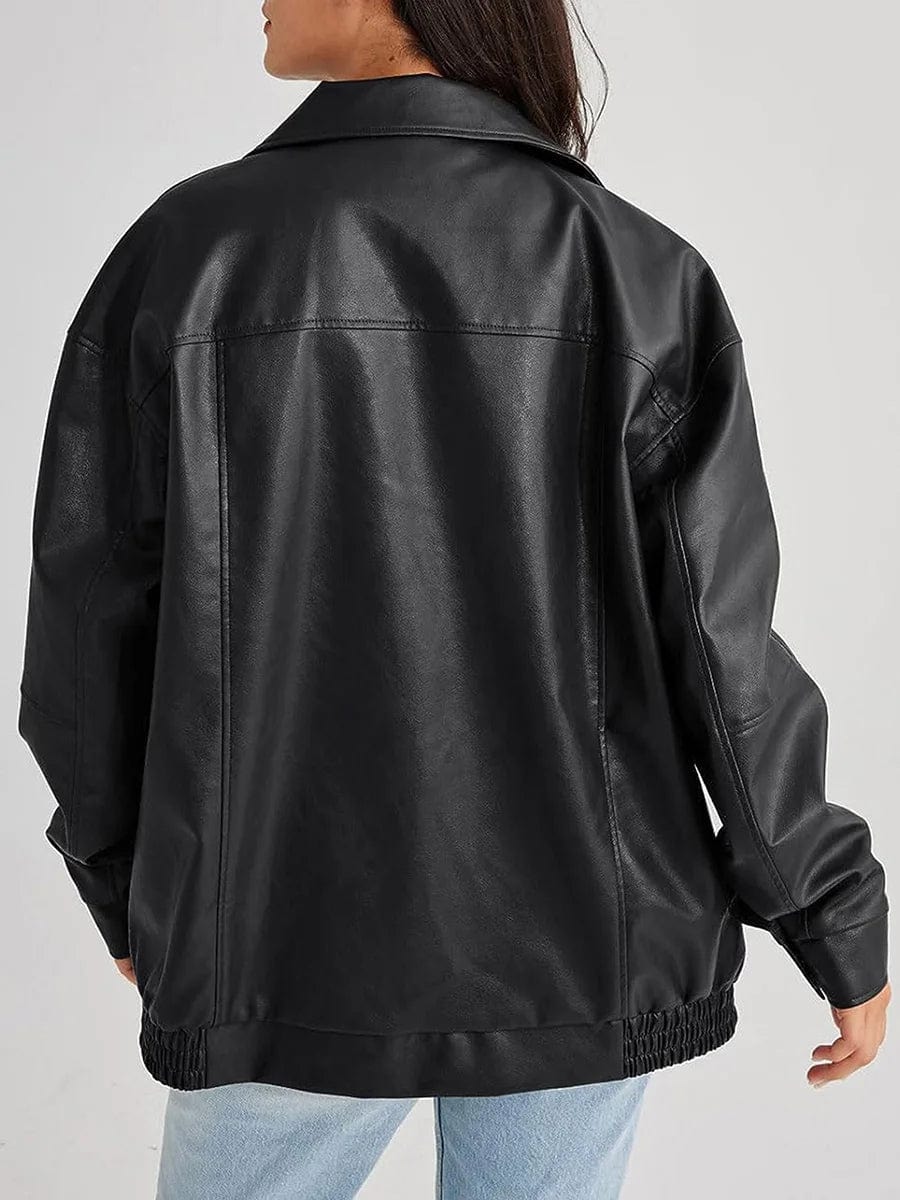 Lunaria Women Jacket Blakely Oversized Zip Bomber Jacket for Women