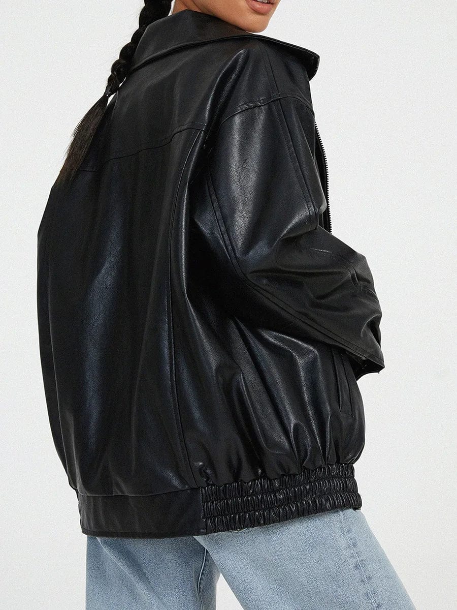 Lunaria Women Jacket Blakely Oversized Zip Bomber Jacket for Women
