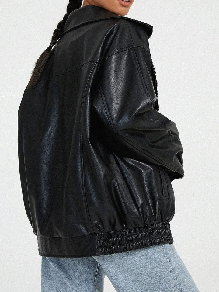 Lunaria Women Jacket Blakely Oversized Zip Bomber Jacket for Women