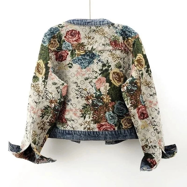 Lunaria Women Jacket Brittany Floral Jacquard Denim Jacket