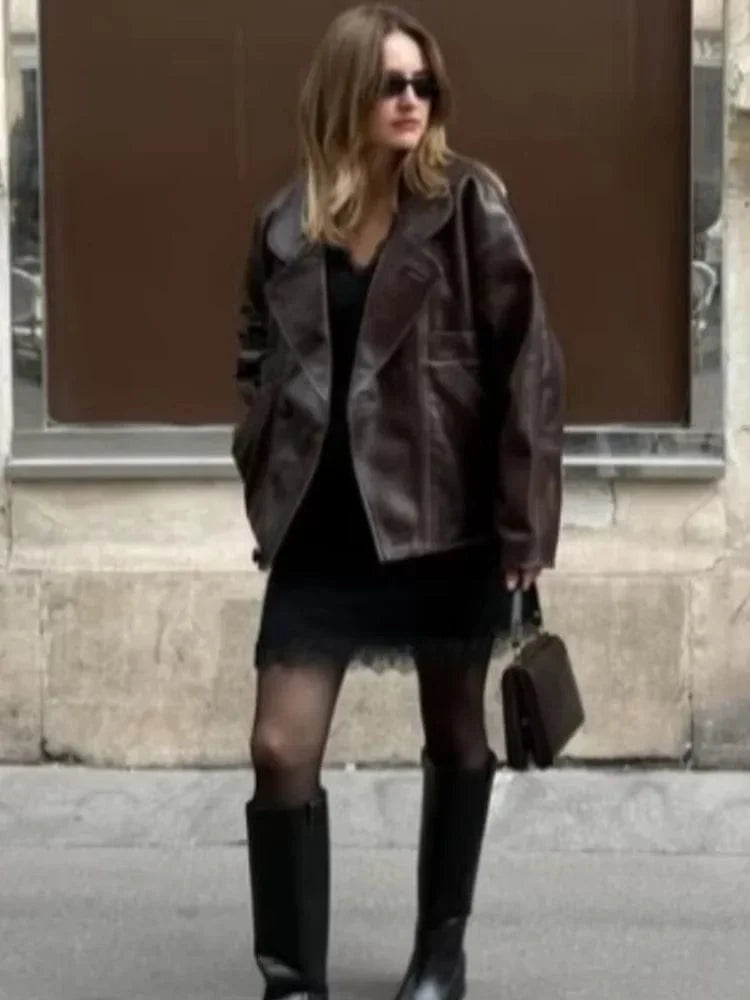 Lunaria Women Jacket Brooke Women's Faux Leather Street Jacket