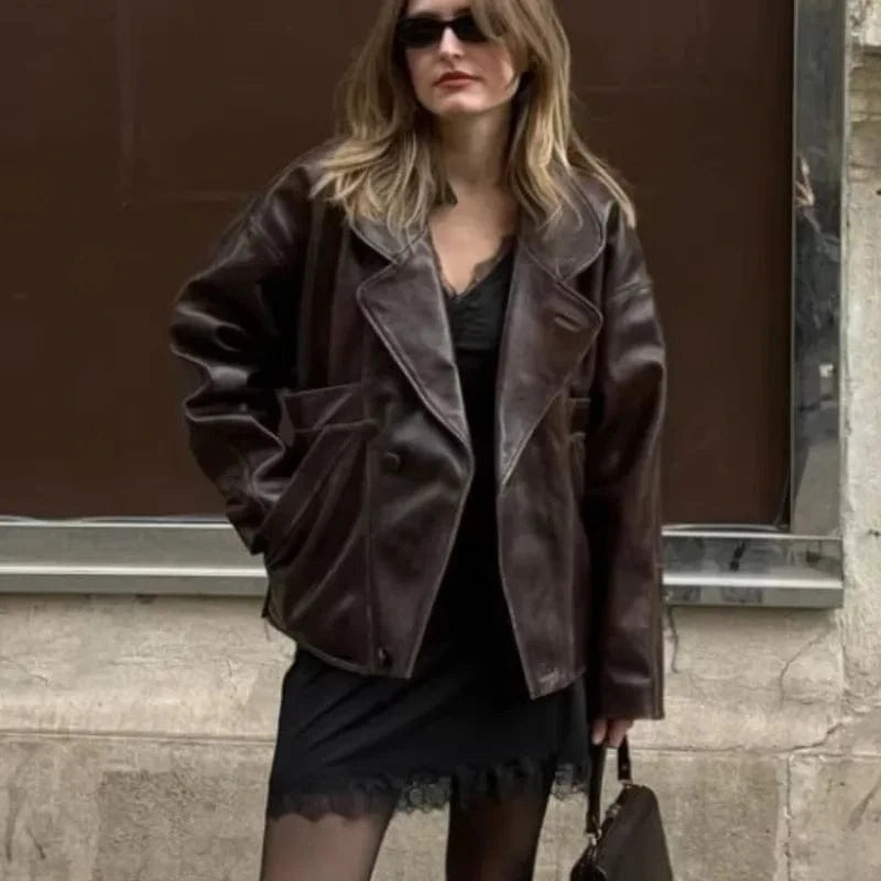 Lunaria Women Jacket Brooke Women's Faux Leather Street Jacket