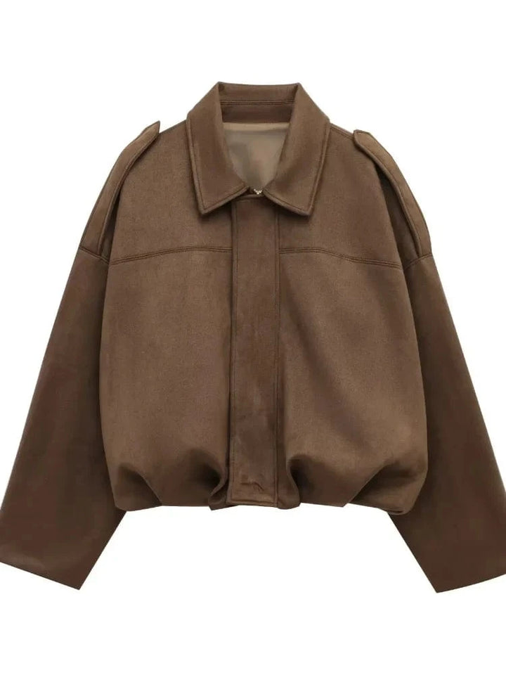Lunaria Women Jacket brown 2 / S June Suede Bomber Jacket For Women