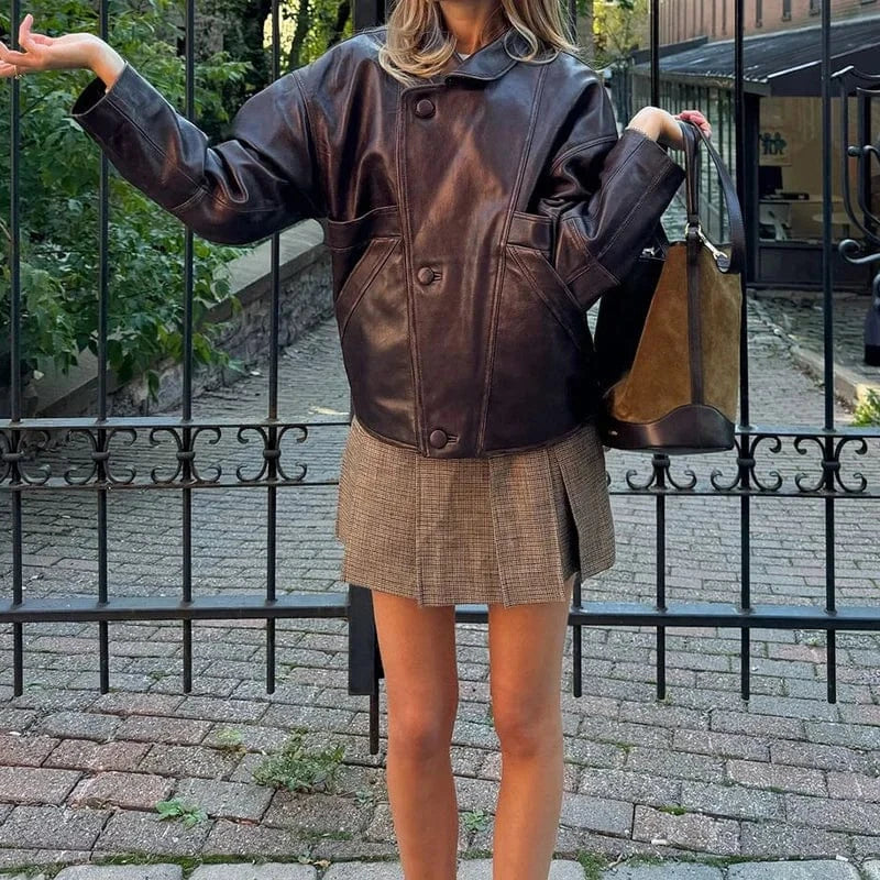 Lunaria Women Jacket brown / M Brooke Women's Faux Leather Street Jacket