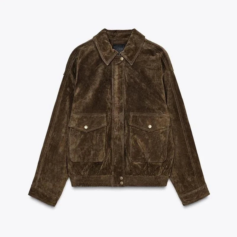 Lunaria Women Jacket brown / M Jessica Suede Zipper Jacket
