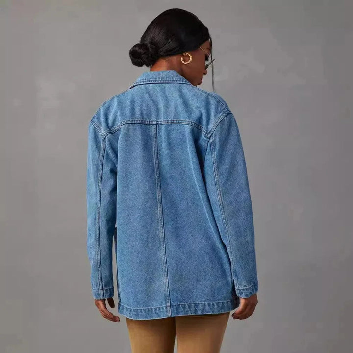 Lunaria Women Jacket Catalina Light Wash Denim Blazer Jacket
