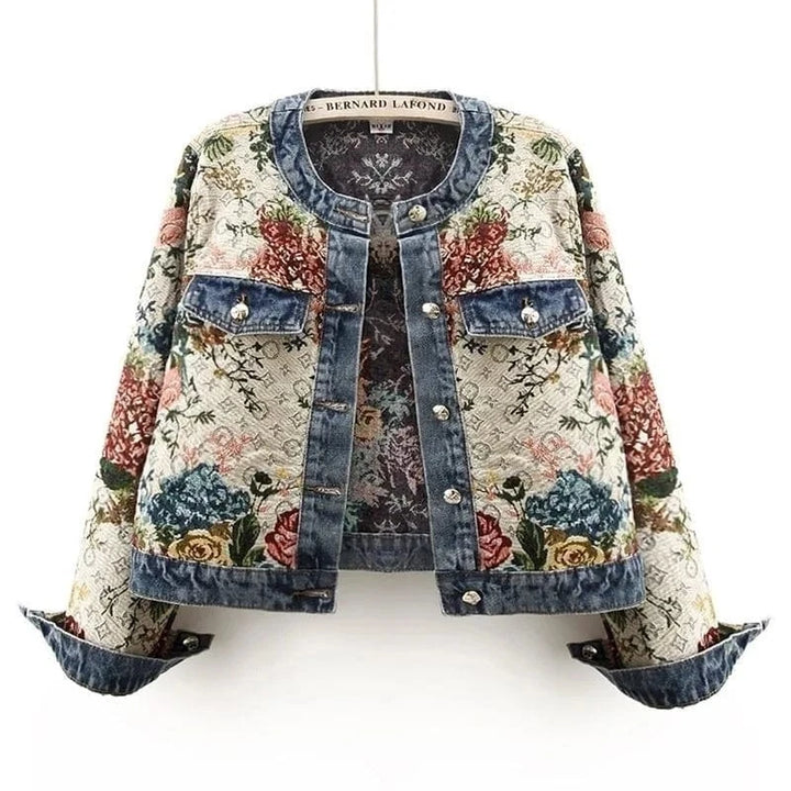 Lunaria Women Jacket coat / S Brittany Floral Jacquard Denim Jacket