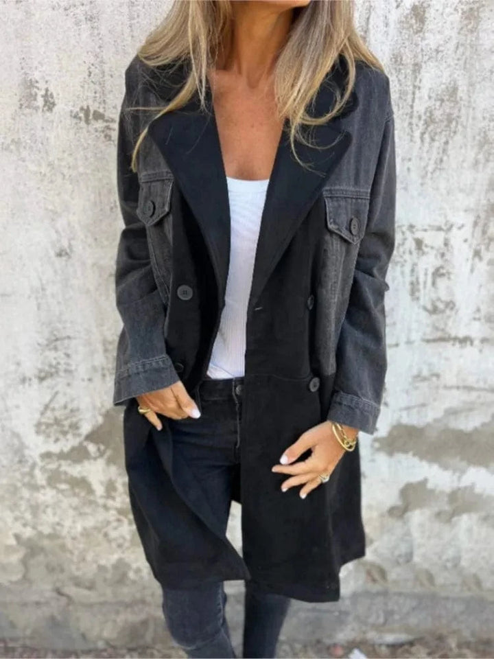 Lunaria Women Jacket Dana Women Mid Length Patchwork Denim Jacket Style