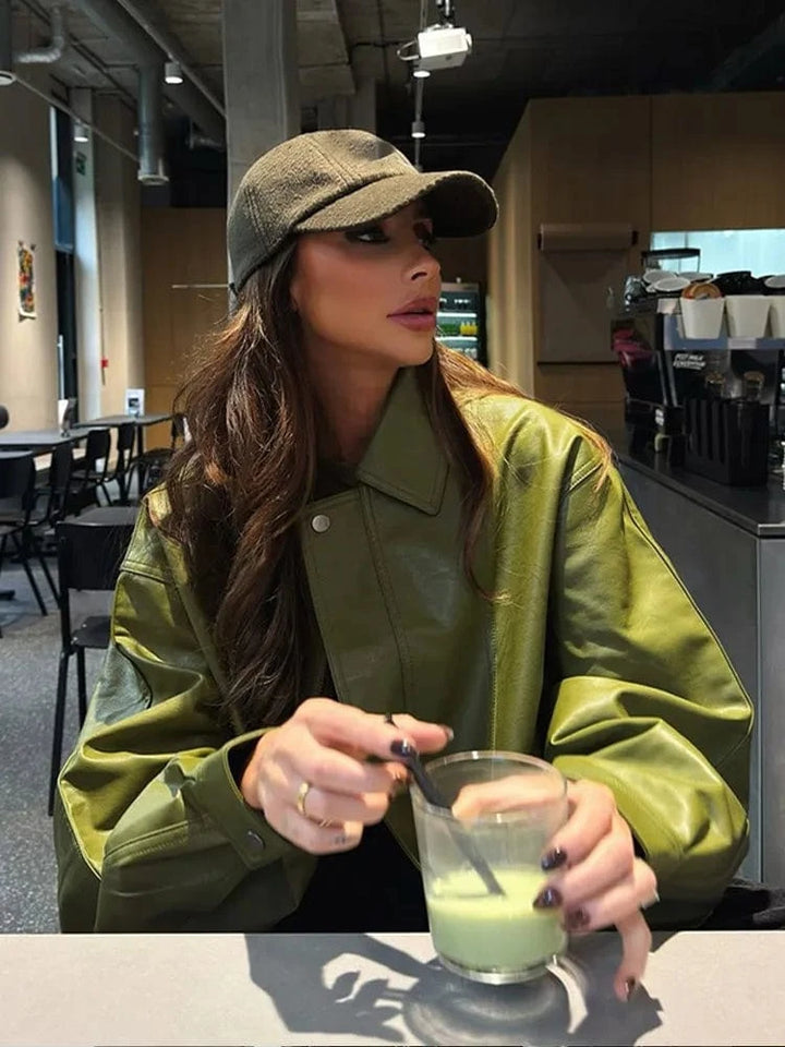 Lunaria Women Jacket green 2 / S June Suede Bomber Jacket For Women