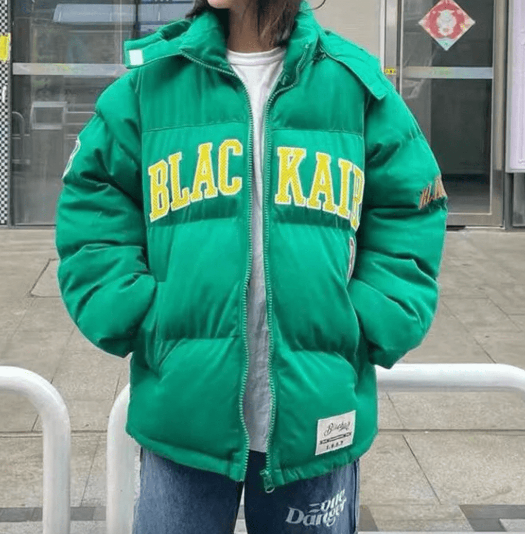 Lunaria Women Jacket Green / M Gabrielle Retro Varsity Puffer Jacket