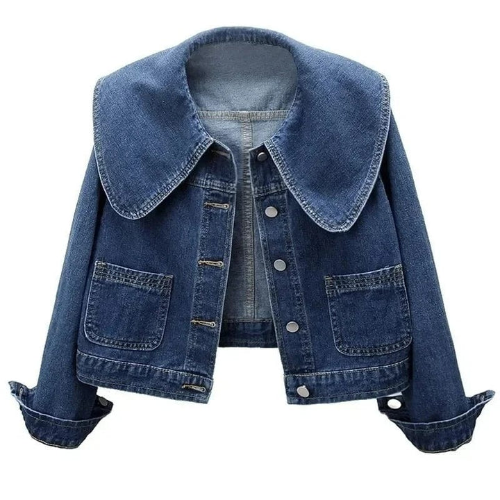 Lunaria Women Jacket Joanna Vintage Wide Collar Denim Jacket