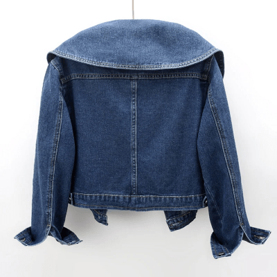 Lunaria Women Jacket Joanna Vintage Wide Collar Denim Jacket