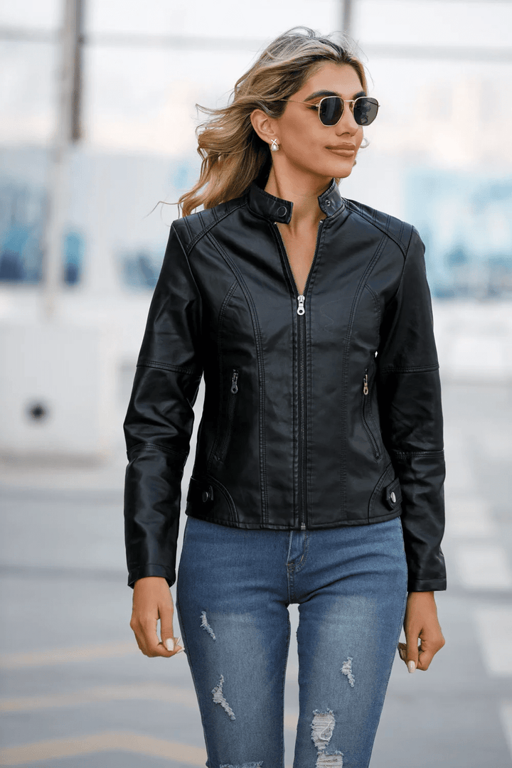 Lunaria Women Jacket Johanna Slim Fit Moto Jacket