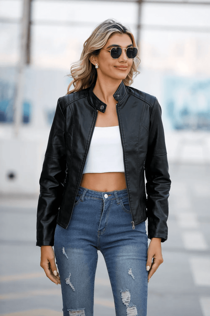 Lunaria Women Jacket Johanna Slim Fit Moto Jacket