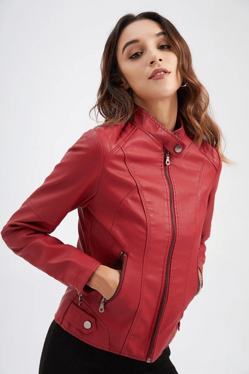 Lunaria Women Jacket Johanna Slim Fit Moto Jacket