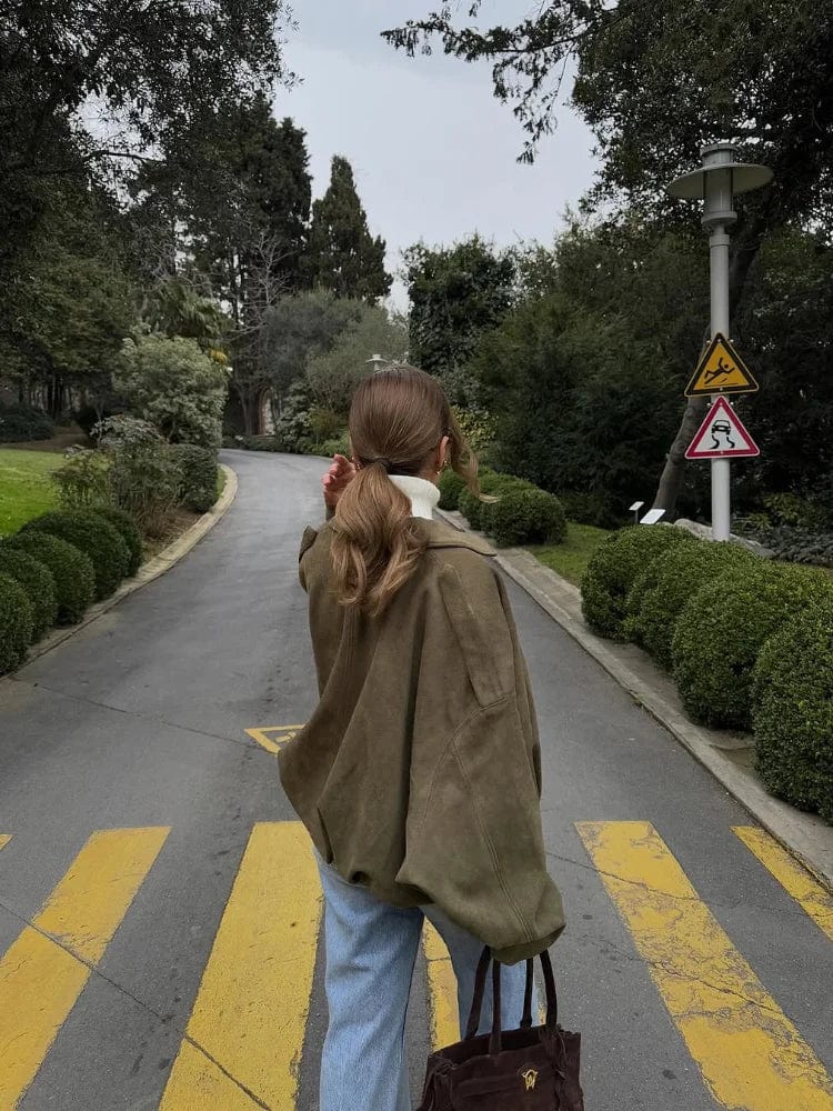 Lunaria Women Jacket June Suede Bomber Jacket For Women