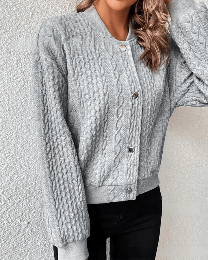 Lunaria Women Jacket Kehlani Cable Knit Bomber Jacket For Women