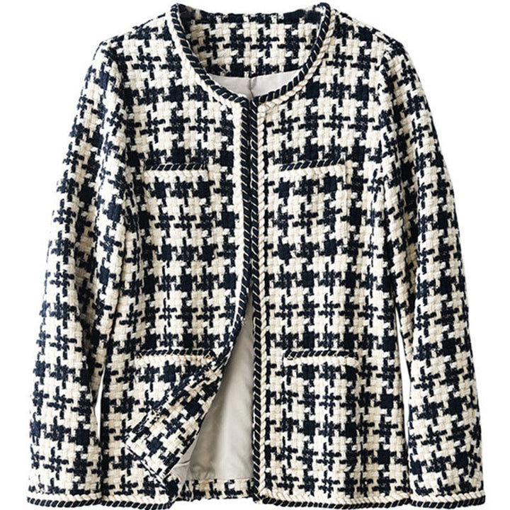 Lunaria Women Jacket Kiki Tweed Houndstooth Style Jacket