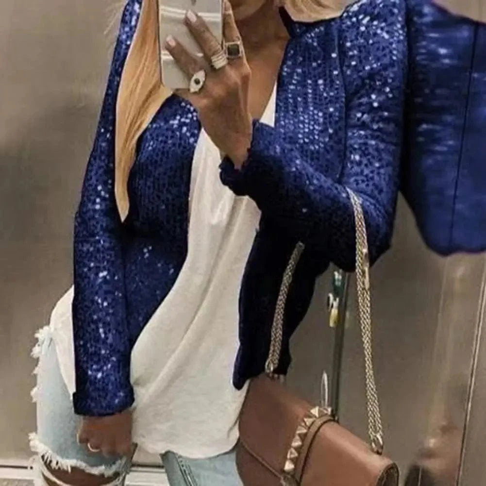 Lunaria Women Jacket Marine Blue / S Ingrid Sequin Jacket