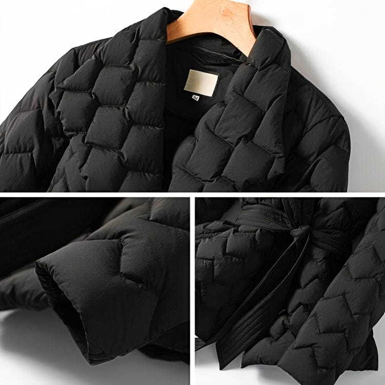 Lunaria Women Jacket Megan Quilted Belted Puffer Jacket