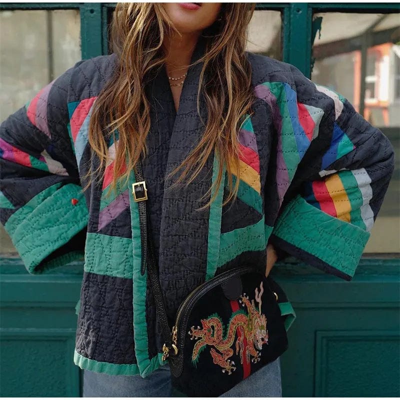 Lunaria Women Jacket Multicolour / S Adrianna Bohemian Patchwork Quilted Jacket
