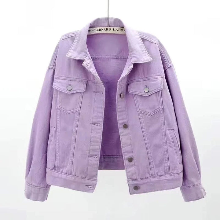 Lunaria Women Jacket Purple / L Jennifer Short Denim Jacket For Women