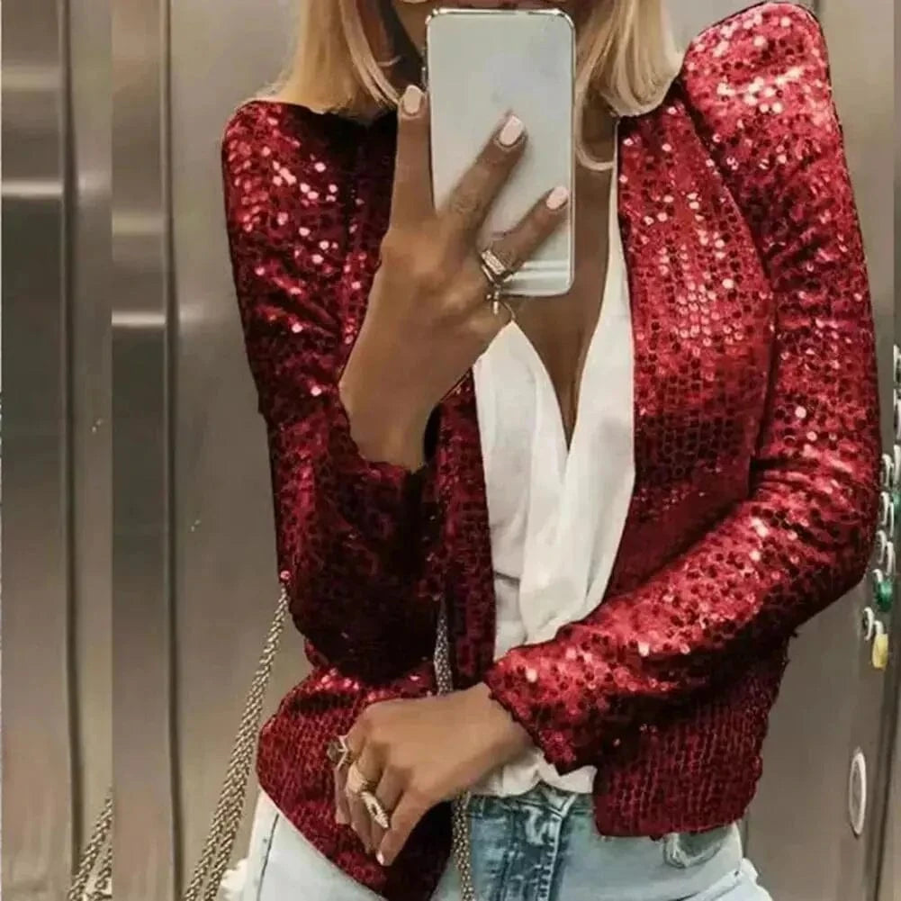 Lunaria Women Jacket Red / S Ingrid Sequin Jacket