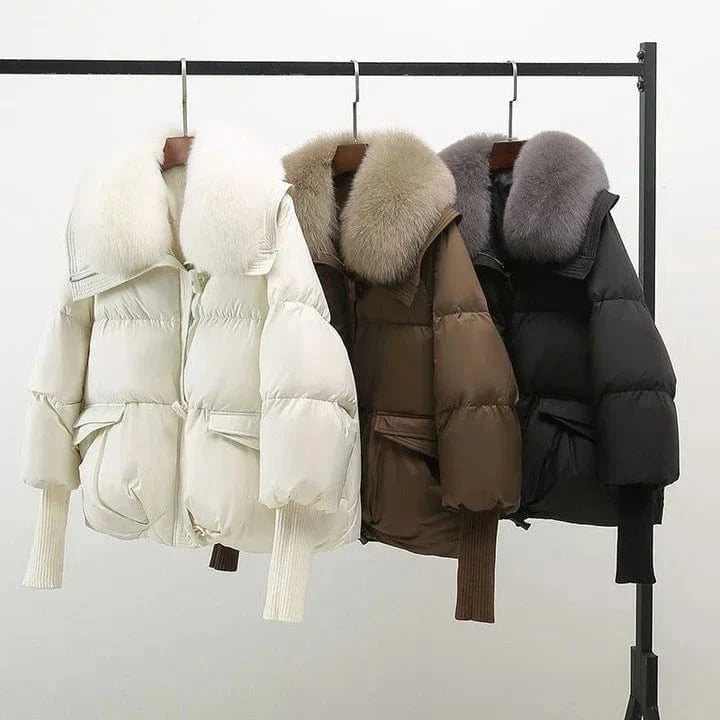 Lunaria Women Jacket Wellesley Fur Collar Modern Winter Jacket
