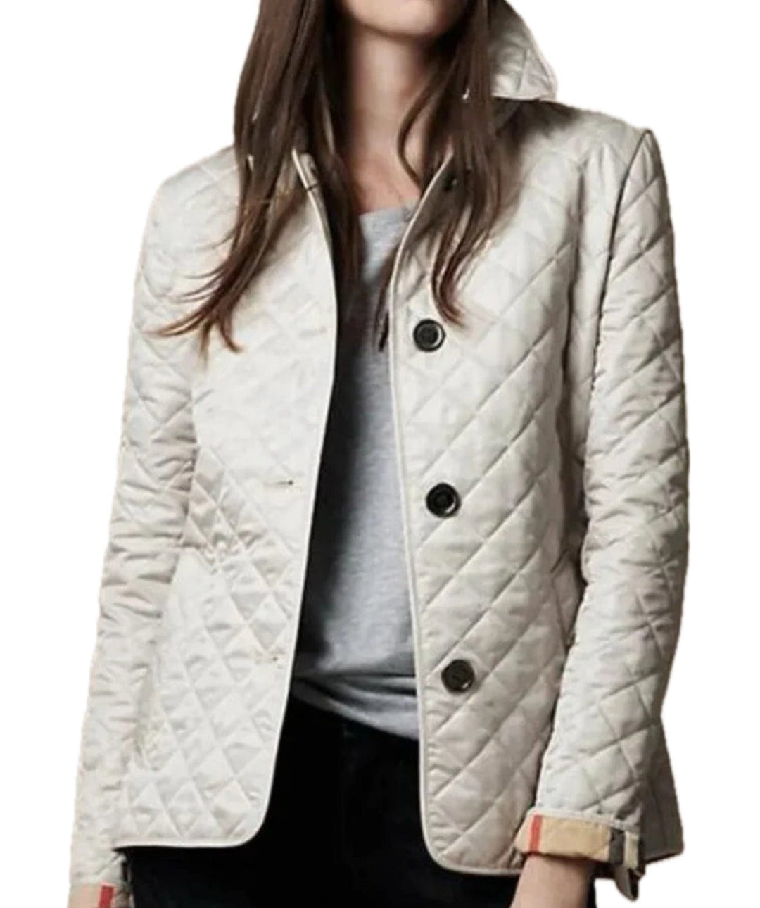 Lunaria Women Jacket White / M Cynthia Quilted Button Jacket