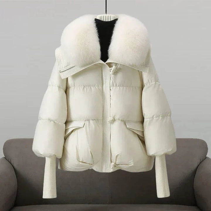 Lunaria Women Jacket White / M Wellesley Fur Collar Modern Winter Jacket