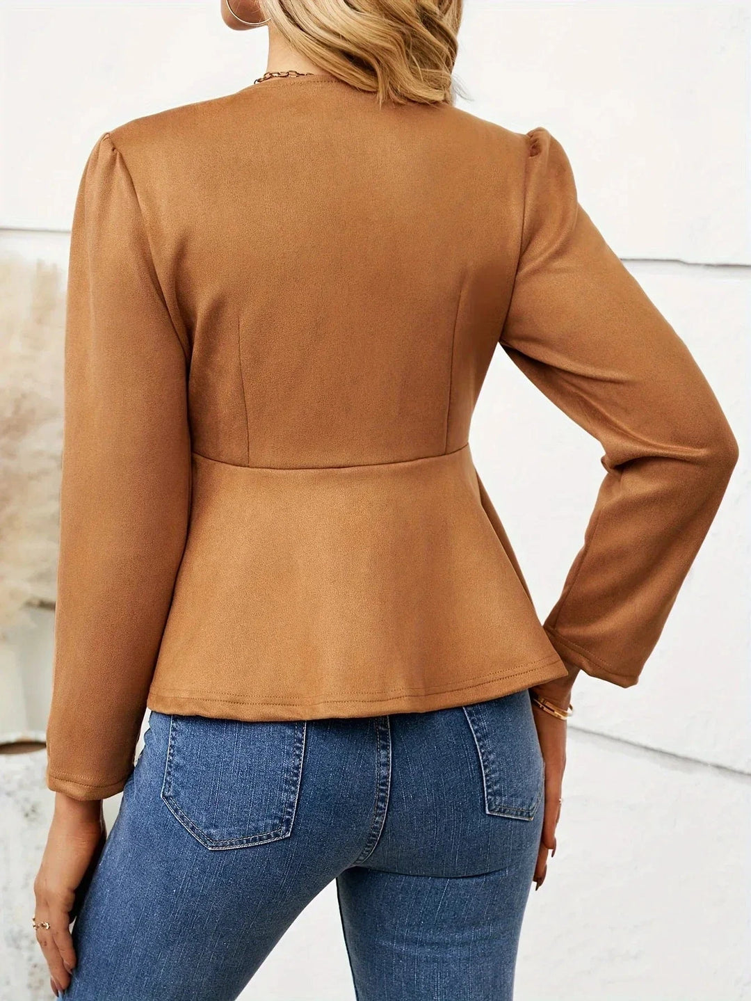 Lunaria Women Jacket Windsor Tailored Fitted Zip Peplum Jacket For Office