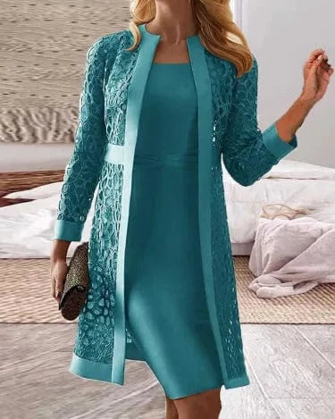 Lunaria women set Livia Two Piece Lace Vest Dress Set For Women