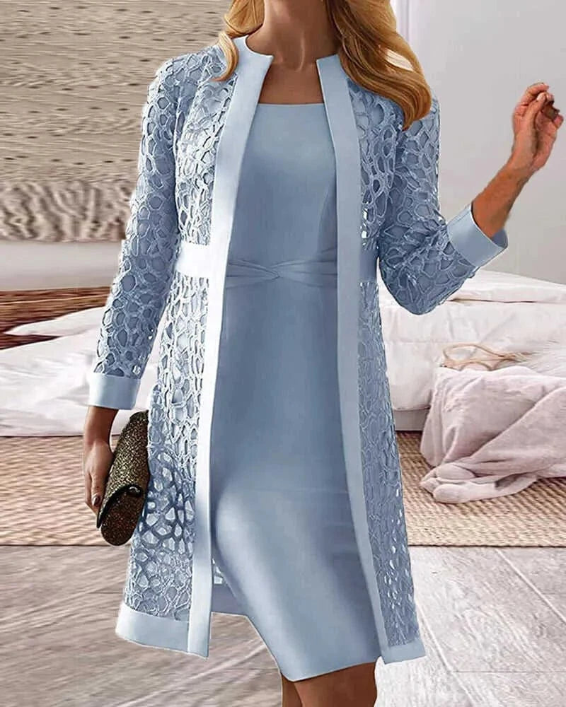 Lunaria women set Livia Two Piece Lace Vest Dress Set For Women