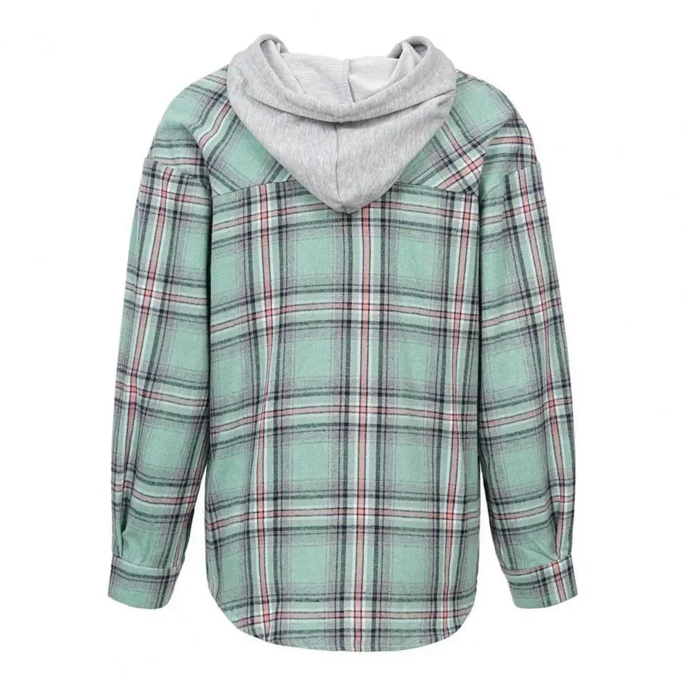 Lunaria Women Shirt Bernadette Lightweight Plaid Hooded Jacket