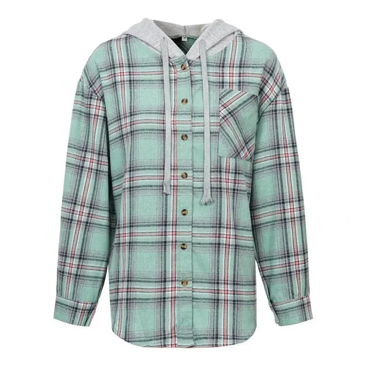 Lunaria Women Shirt Bernadette Lightweight Plaid Hooded Jacket
