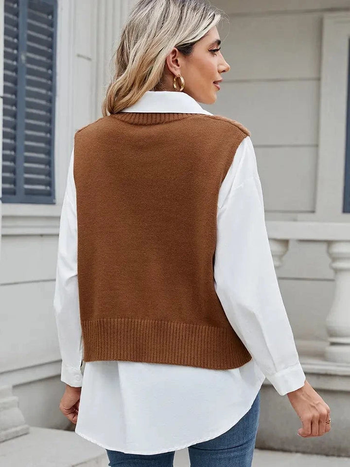 Lunaria Women Sweater Lisa V-Neck Knit Sweater Vest