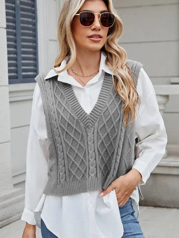 Lunaria Women Sweater Lisa V-Neck Knit Sweater Vest