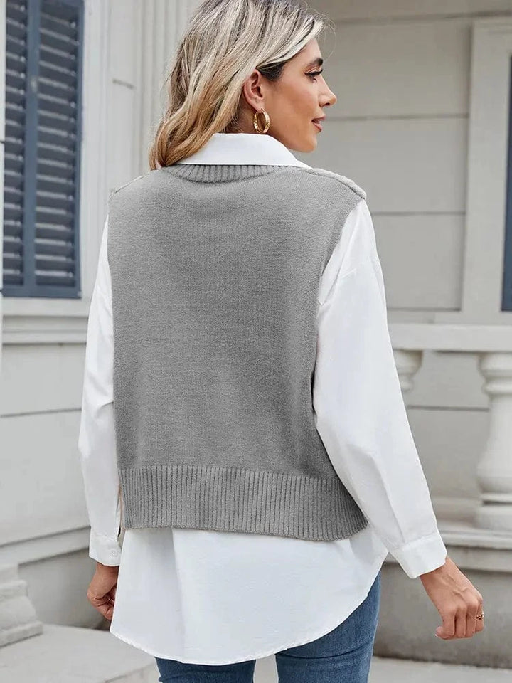 Lunaria Women Sweater Lisa V-Neck Knit Sweater Vest