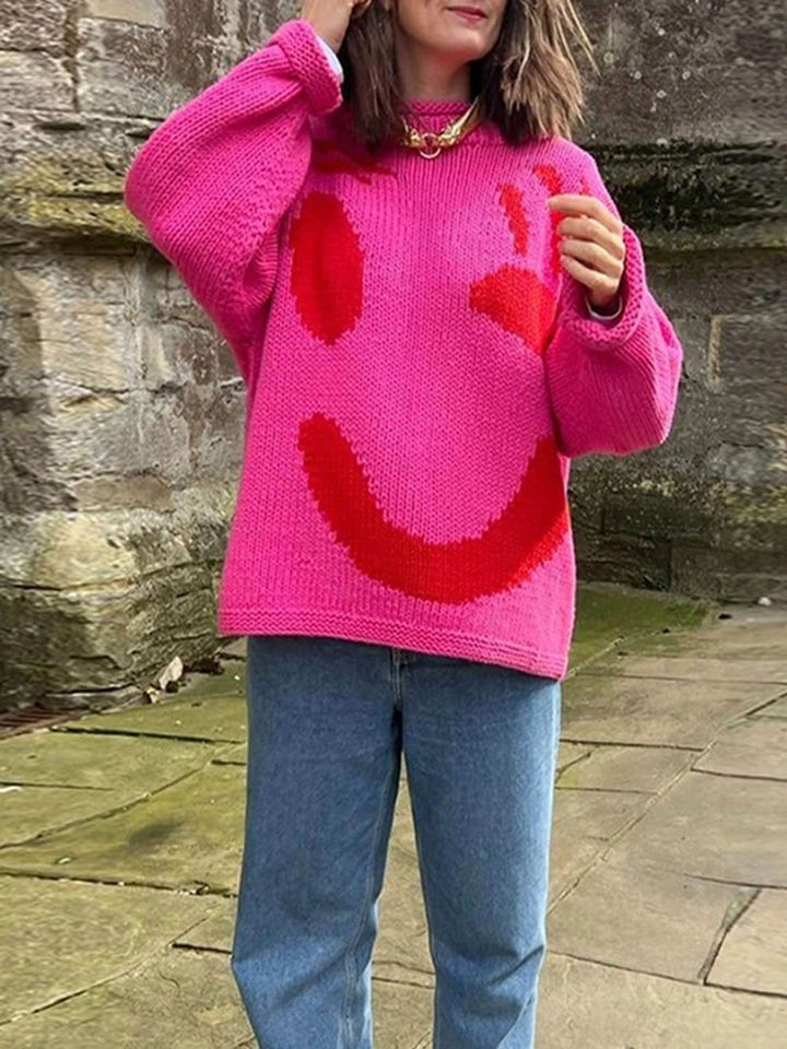 Lunaria Women Sweater rose red / S Robyn Oversized Chunky Knit Winter Sweater
