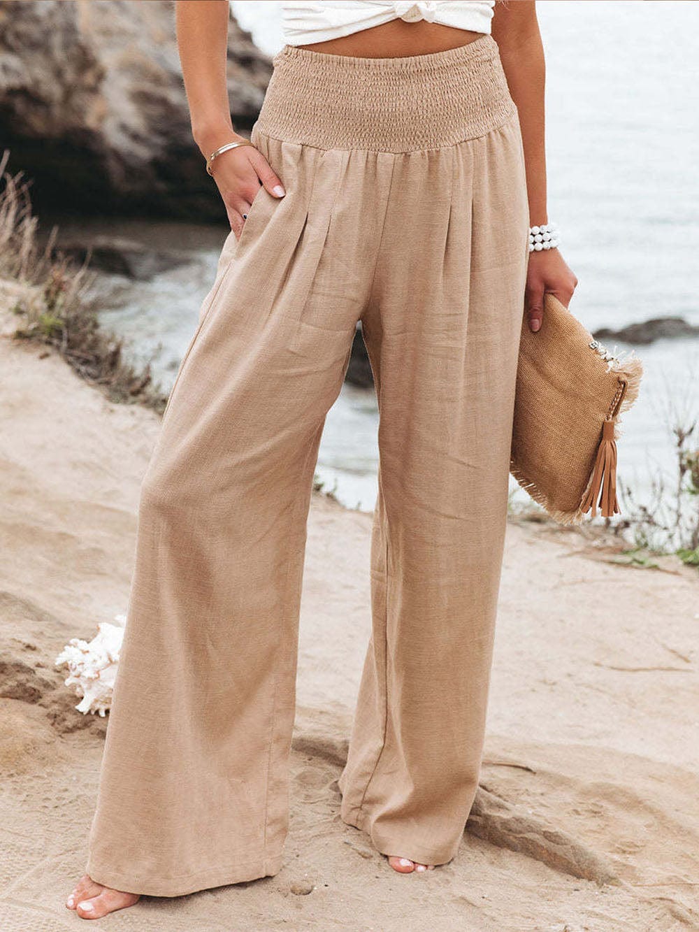 Lunaria Women Trouser beige / S Ainsley Casual Summer Trousers