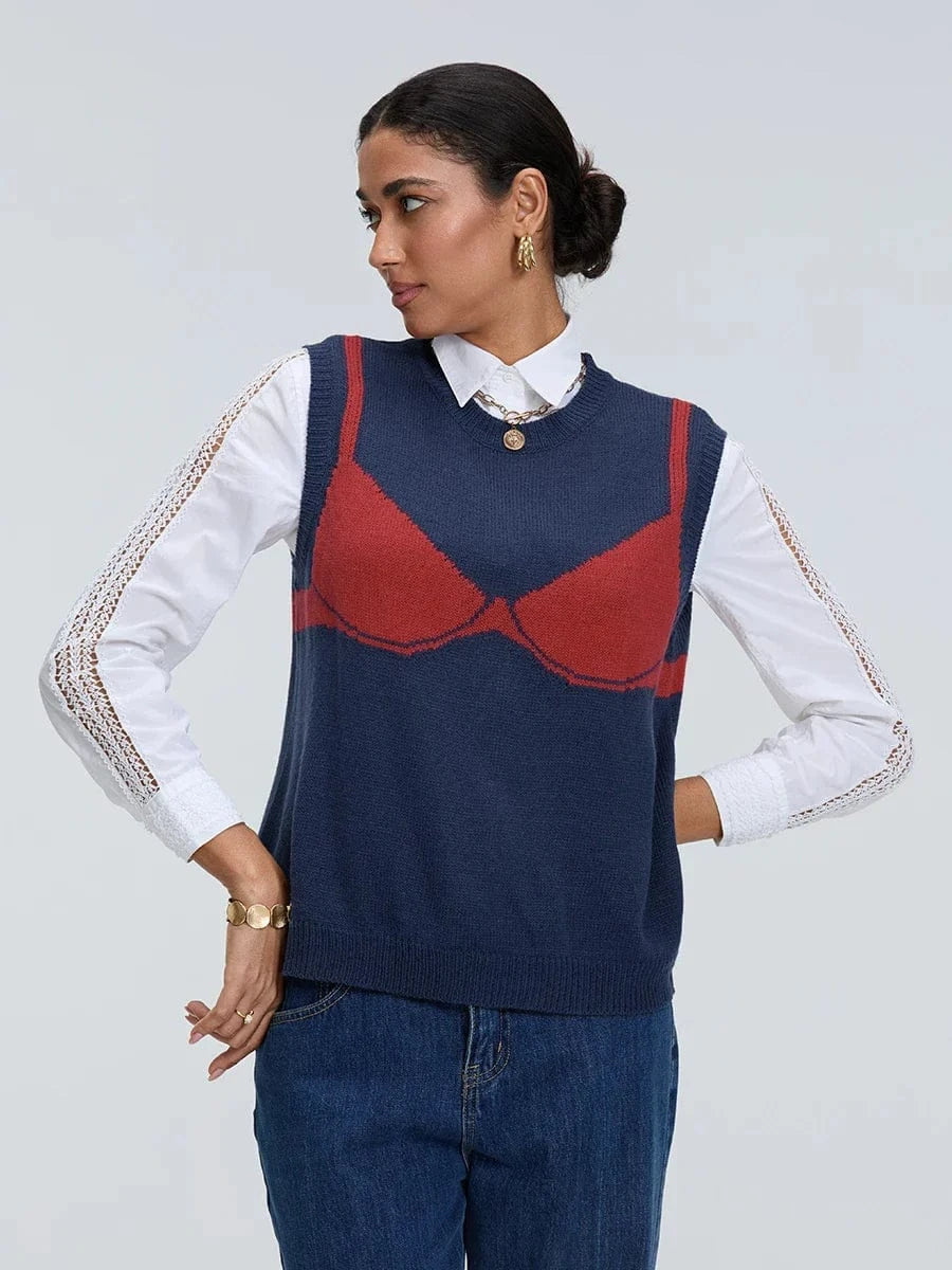 Lunaria Women Vest Blue / S Laura Statement Knit Vest